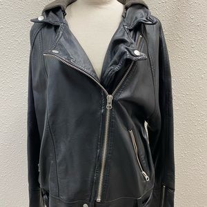 Free people faux leather with hood